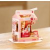 RoboTime 3D dřevěná skládačka Miniatura domečku Mléčný bar Strawberry