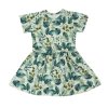 ESITO | Dívčí šaty Leaves - olivová / 122