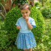 ESITO | Dívčí kolová sukně Flower tulle - modrá / 74 - 80