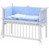 Dětská postýlka Baby Scarlett bílá s kompletní výbavou - Méďa modrá - 90 x 41 cm