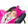Fusak, spacáček do autosedačky nebo kočárku s oušky, minky - sytě růžová