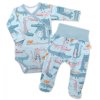 Baby Nellys 2-dílná sada, body dl.rukáv zap. bokem + polodupačky Krokodýl Eda