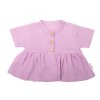 Baby Nellys 3-dílná mušelínová soupravička, tunika/halenka, kraťasky, čelenka, lila