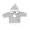 3-dílná souprava Hand made, pletený kabátek, kalhoty a botičky, šedá
