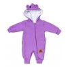 Baby Nellys Teplákový overal s kapucí Teddy - fialový