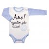 Body dlouhý rukáv s vtipným textem Baby Nellys, Ano! Vypadám jako tatínek, kluk