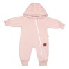 Rostoucí teplákový overal pro miminko, čepice, botky, 3D, Nature - růžová