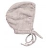 Pletená čepička na zavazování bonetka Boy, Hand Made Baby Nellys, béžová