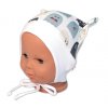 Kojenecká čepička uzlíček na zavazování - Příšerky, bílá/mátová, Baby Nellys