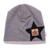 Dětská čepice bavlna, Baby Star, Baby Nellys, šedá