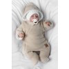 Zimní pletená kombinézka/overálek s kapucí Baby Nellys - béžová, capuccino