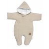 Zimní pletená kombinézka/overálek s kapucí Baby Nellys - béžová, capuccino