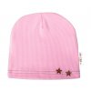 Baby Nellys Žebrovaná čepice Hvězdičky - růžová
