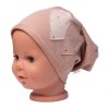 Dětská čepice bavlna, Srdíčka s kamínky, Baby Nellys, cappuccino