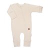 Rostoucí žebrovaný overálek, čepička a botičky, 3D, Nature - sv. béžová