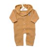 Pletený overálek s kapucí a knoflíčky Hand Made, medový žihaný