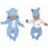 Sada do porodnice 5D, body, polodupačky, kabátek, čepička, rukavičky - modrá
