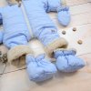 Zimní prošívaná kombinéza s kožíškem a kapucí + rukavičky + botičky, Z&Z - modrá