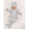 Z&Z Kojenecký rostoucí bavlněný overálek + čepička, šedý