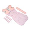 Oboustranný 5-ti dílný komplet do kočárku Velvet, Baby Nellys - Medvídek Koala, růžová