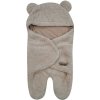 Chlupáčková zavinovačka s kapucí a nožičkama, Medvídek, béžová