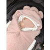 Oteplený fusák, deka s kapucí do autosedačky Beránek, Baby Nellys - pudrová, růžová