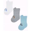 Kojenecké ponožky, 3 páry - Medvídek, bílá/modrá/šedá