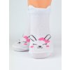Kojenecké ponožky, 3 páry, Králíček, bílá/růžová/ecru