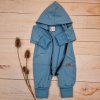 Dětský teplákový overal s prodlouženými náplety, jeans blue