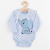 Kojenecké celorozepínací body s dlouhým rukávem New Baby Happy Elephant blue