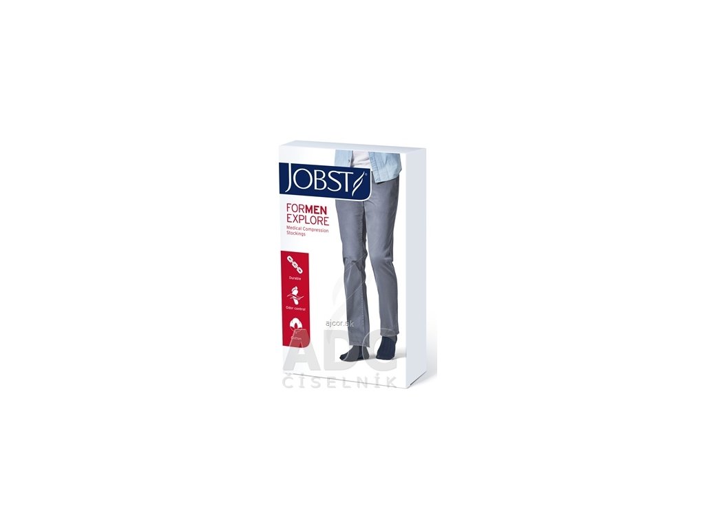 JOBST for Men EXPLORE kompresívne lýtkové pančuchy II.KT, so zatvorenou špičkou, čierne, veľ. IV., 1x1 pár