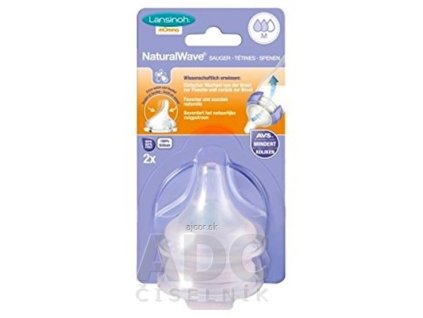 LANSINOH NaturalWave TM cumeľ M silikónový, stredný prietok (MF) 1x2 ks