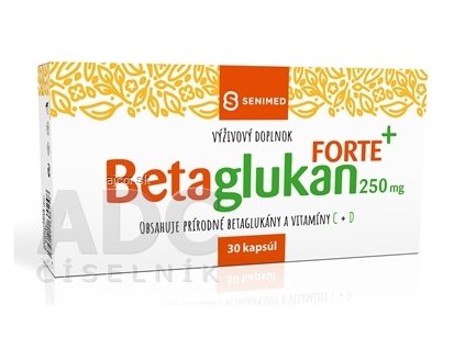 SENIMED Betaglukan 250 mg FORTE + cps s vitamínom C a D, 1x30 ks