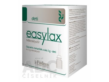 easylax Mikroklystír pre deti glycerín, rumanček a slez, 6x3 g