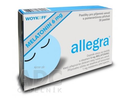 allegra MELATONÍN 6 mg pastilky s pomarančovou príchuťou 1x30 ks