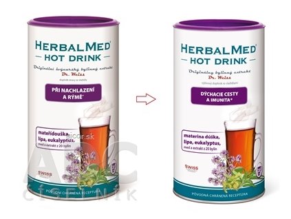 HERBALMED HOT DRINK (mat. dúška, lipa, eukalyptus) nachladnutie a nádcha / dýchacie cesty a imunita 1x180 g