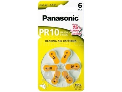 Panasonic PR10 batérie (PR230L) (PR536) do načúvacích prístrojov 1x6 ks