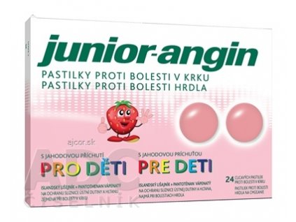 Junior-angin pastilky pre deti s jahodovou príchuťou 1x24 ks