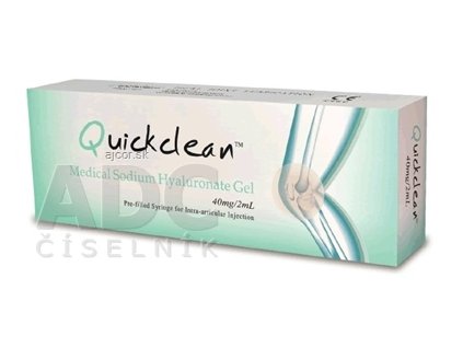 Quickclean 40 mg/2 ml Gél s hyaluronátom sodným v predplnenej injekčnej striekačke, na náhradu synoviálnej tekutiny na kĺby (20 mg/1 ml) 1x2 ml