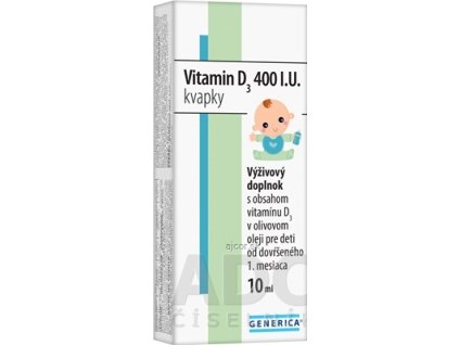 GENERICA Vitamin D3 400 I.U. kvapky 1x10 ml