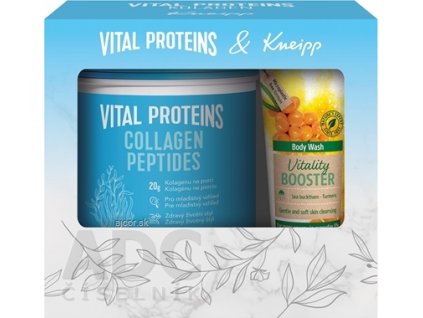 VITAL PROTEINS + Kneipp Darčekové balenie Collagen Peptides prášok 567 g + Vitality Booster sprchový gél 200 ml, 1x1 set