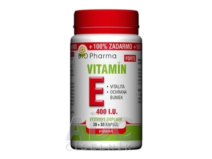 BIO Pharma Vitamín E FORTE 400 I.U cps 30+30 (100% ZADARMO) (60 ks)