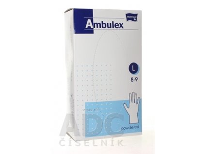 Ambulex rukavice LATEX veľ. L, nesterilné, pudrované 1x 100 ks