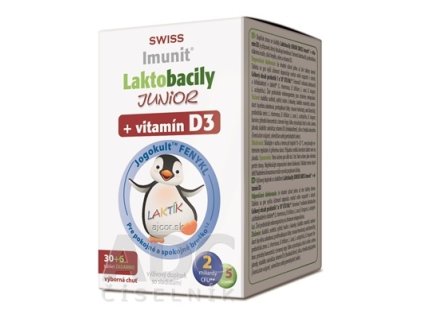 Laktobacily JUNIOR SWISS Imunit + vitamín D3 tbl 30+6 zadarmo (36 ks)