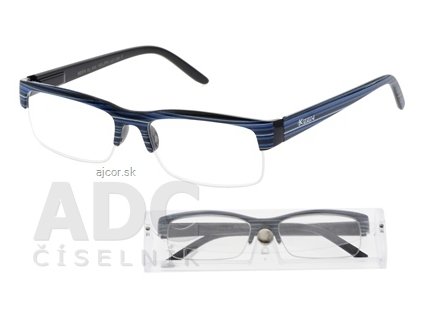 American Way okuliare na čítanie Etue modré s pruhmi +2.50 + púzdro, 1x1 set