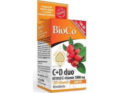 BioCo C+D duo tbl vitamín C RETARD 1000 mg + vitamín D3 2000 IU 1x100 ks