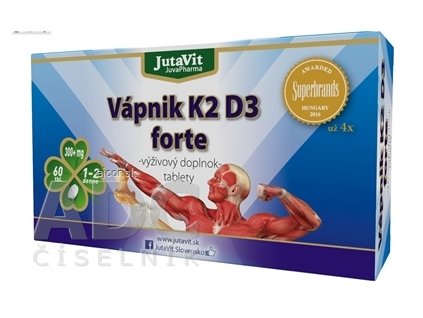 JutaVit Vápnik K2 D3 forte tbl 1x60 ks