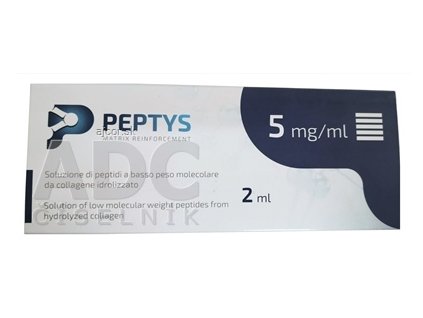 PEPTYS 5 roztok peptidov PEP-52 z kolagénu 5 mg/ml injekcia predplnená, nízkomolekulárne peptidy (LWP) 1x2 ml