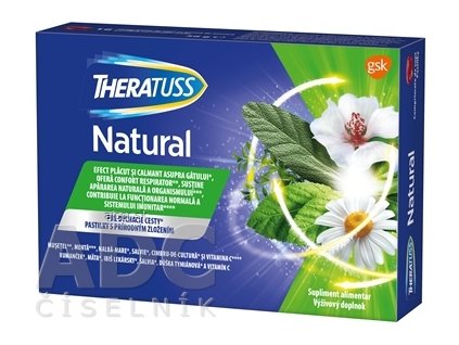THERATUSS Natural pastilky s príchuťou malina 1x16 ks