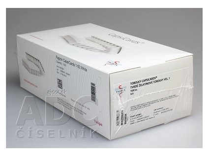 CapsiCards žel. kapsule vel´. 1 - FAGRON biele 1100 ks kartón 22x50 ks (1 bal.), 1x1 set
